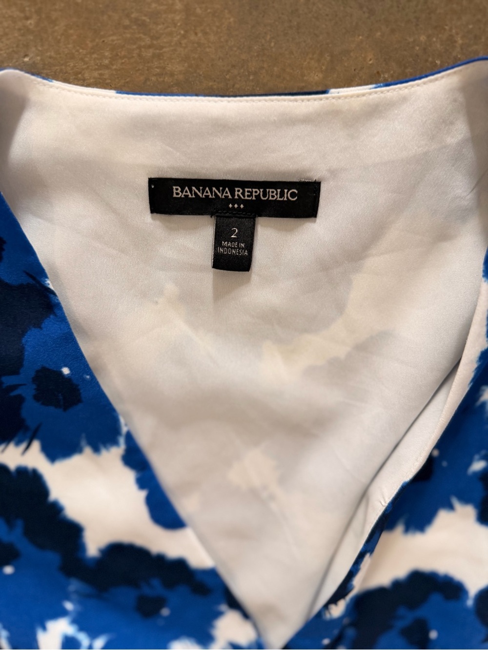 Banana Republic Blue Floral Faux Wrap Ruffle Dress Size 2 - Picture 3 of 9
